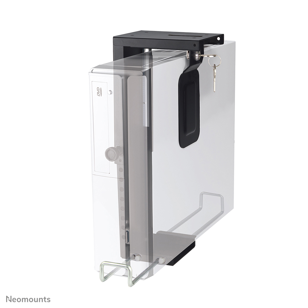 Neomounts CPU-D075BLACK/LK CPU/PC holder - max 10 kg - lockable (incl. lock) - h 20-36 cm - w 5-10 cm - universal - black