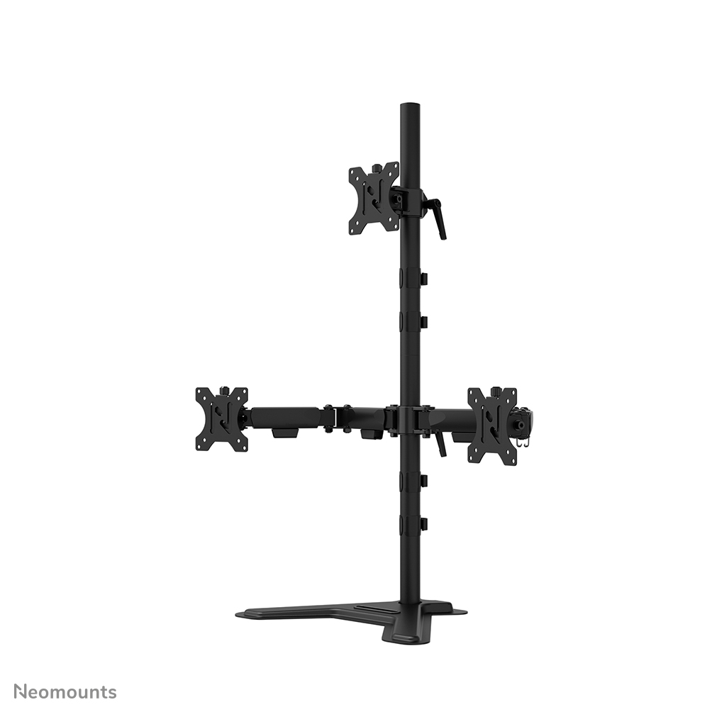 Neomounts DS45-600BL2-1 Triple monitor stand - 10-32" - 0-5 kg | 11 lbs (3x) - 90° tiltable - 360° rotatable - 180° swivel - VESA 75x75 - 180° lock - Black