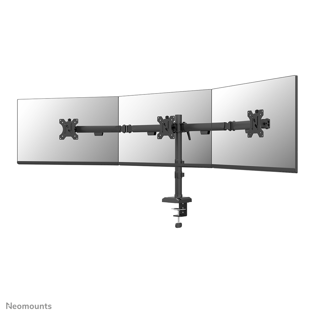 Neomounts NERO DS60-600BL3 Triple monitor arm - 10-27" - 0-6 kg/screen - Quick-fix - 180°-stop - 100% plastic-free packaging - black