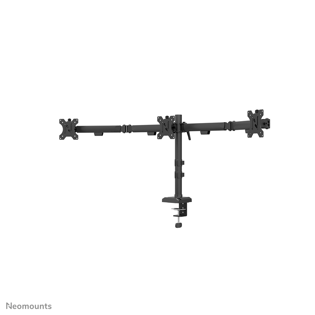 Neomounts NERO DS60-600BL3 Triple monitor arm - 10-27" - 0-6 kg/screen - Quick-fix - 180°-stop - 100% plastic-free packaging - black