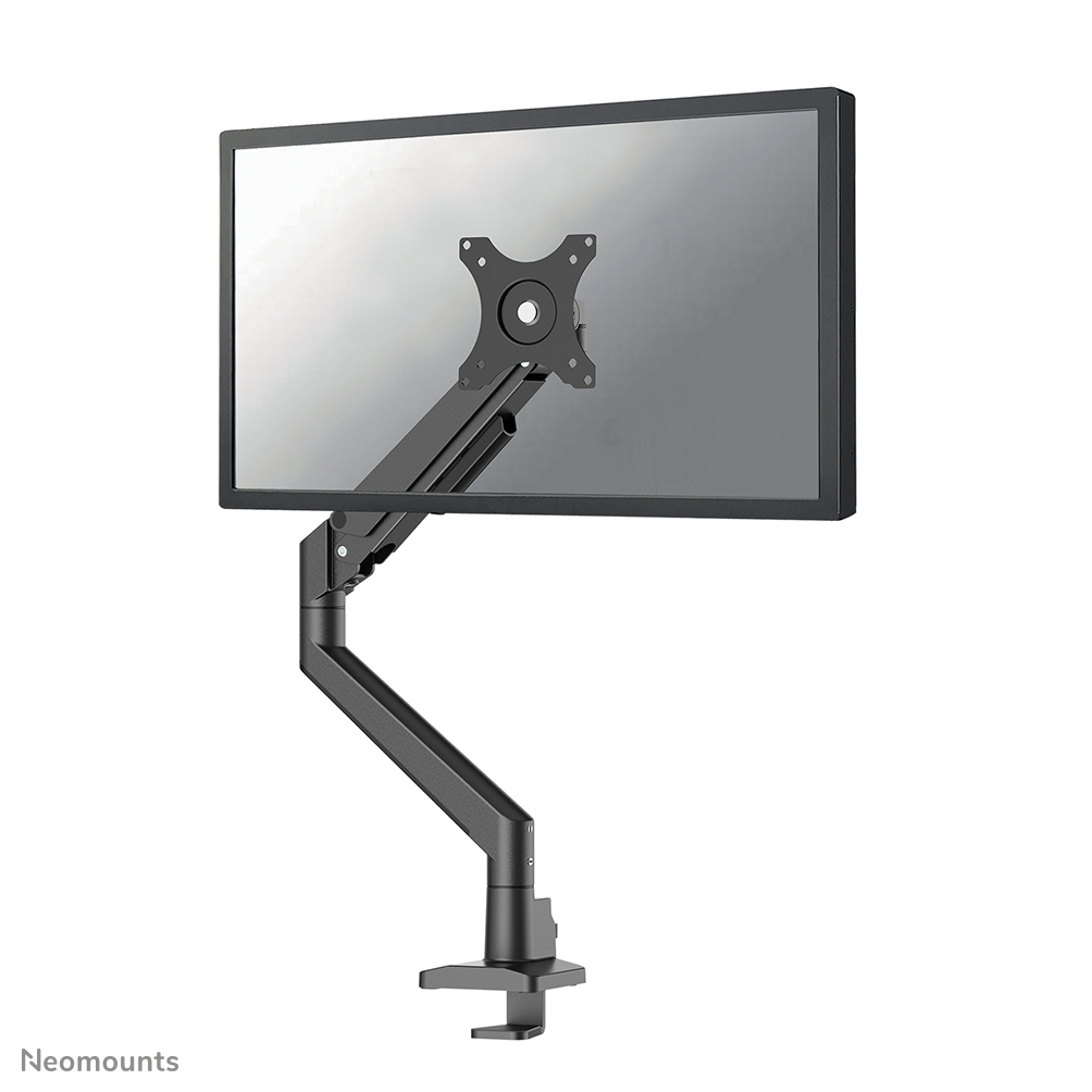 Neomounts NEXT Slim DS70-250BL1 Single monitor arm - 17-35" - 1-9 kg (curved 8 kg) - gas spring - 180°-stop - Topfix - Easy Install-model - 100% plastic-free packaging - black