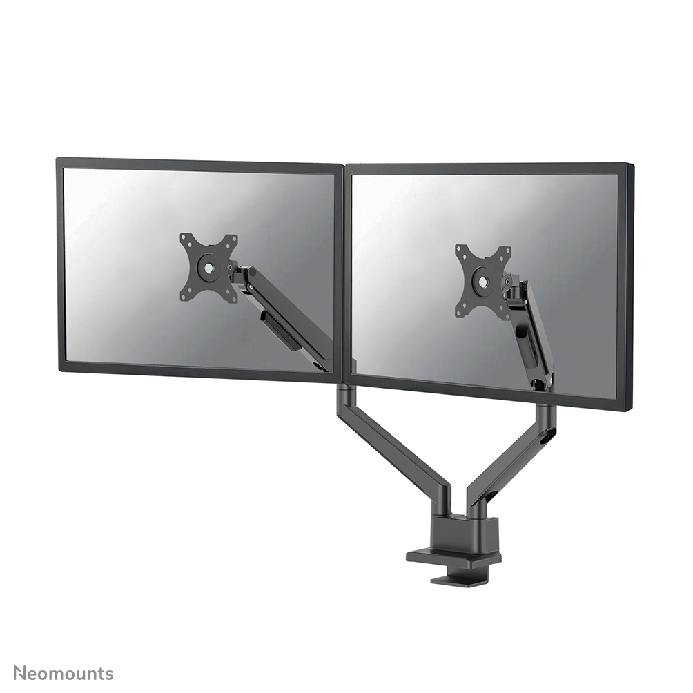 Neomounts NEXT Slim DS70-250BL2 Dual monitor arm - 17-32" - 1-9 kg/screen (curved 8 kg/screen) - gas spring - 180°-stop - Topfix - Easy Install-model - 100% plastic-free packaging - black