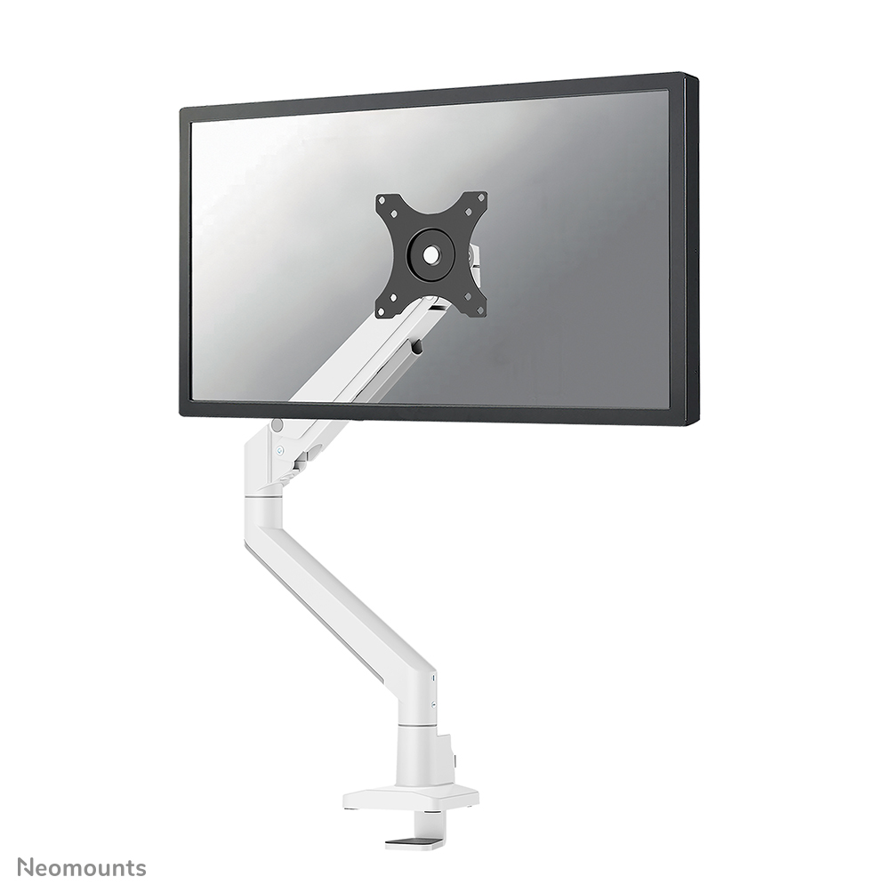 Neomounts NEXT Slim DS70-250WH1 Single monitor arm - 17-35" - 1-9 kg (curved 8 kg) - gas spring - 180°-stop - Topfix - Easy Install-model - 100% plastic-free packaging - white