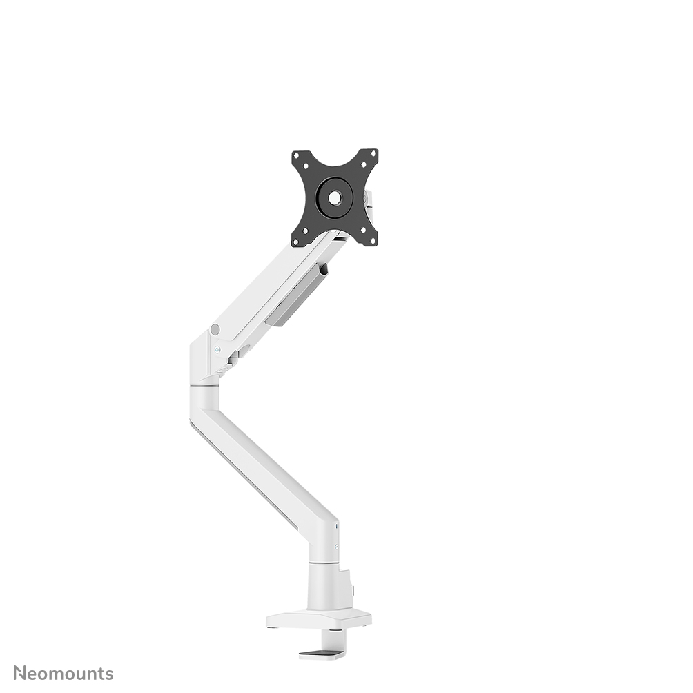 Neomounts NEXT Slim DS70-250WH1 Single monitor arm - 17-35" - 1-9 kg (curved 8 kg) - gas spring - 180°-stop - Topfix - Easy Install-model - 100% plastic-free packaging - white