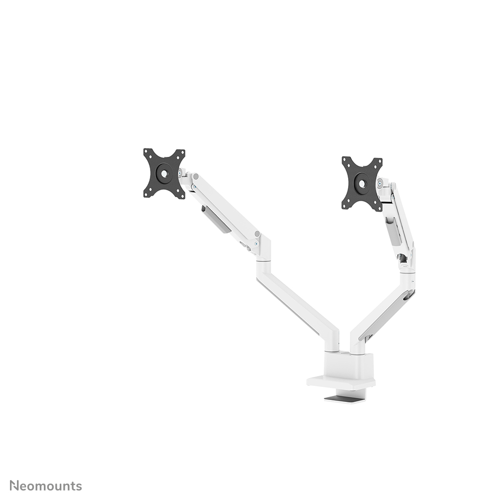 Neomounts NEXT Slim DS70-250WH2 Dual monitor arm - 17-32" - 1-9 kg/screen (curved 8 kg/screen) - gas spring - 180°-stop - Topfix - Easy Install-model - 100% plastic-free packaging - white