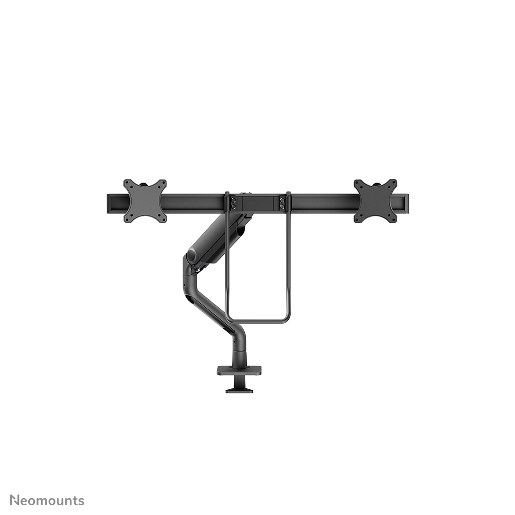 Neomounts NEXT One DS75S-950BL2 Dual crossbar monitor arm - 17-32" - 1-8 kg/screen - gas spring - 180°-stop - Topfix - Easy Install-model - 100% plastic-free packaging - black
