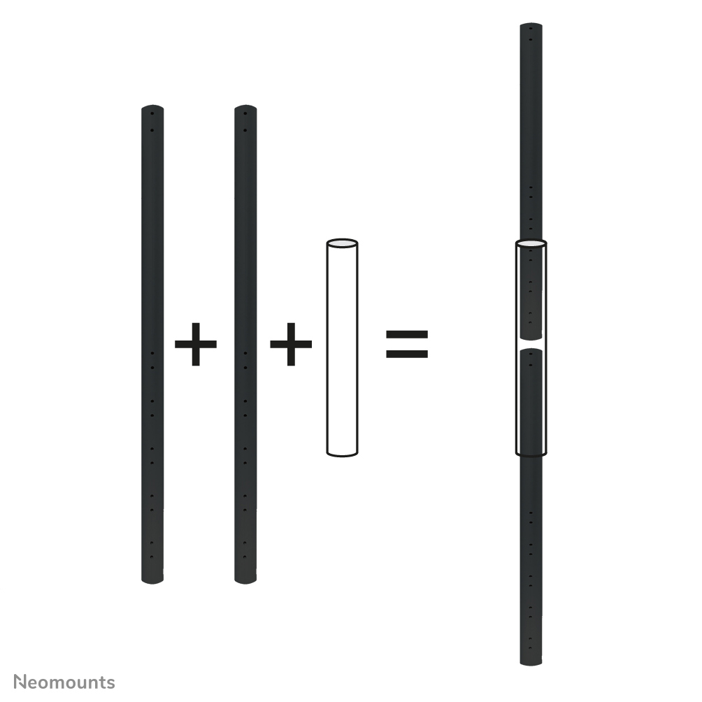Neomounts FPMA-CPCONNECTBLACK Extension pole connector - max 50 kg - suitable for FPMA-CP100/CP150/CP200BLACK - black