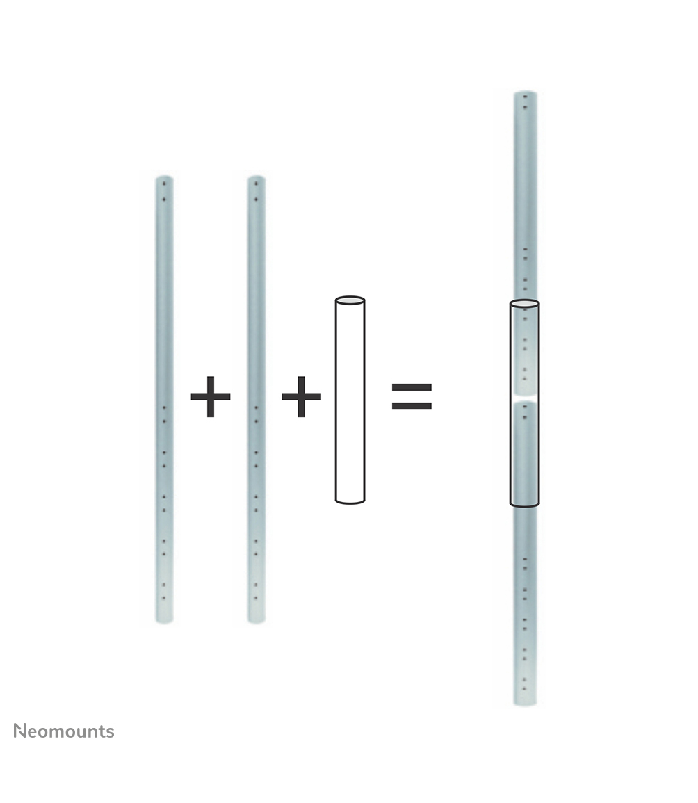 Neomounts FPMA-CPCONNECTSILVER Extension pole connector - max 50 kg - suitable for FPMA-CP100/CP150/CP200 - silver