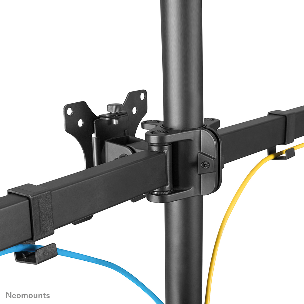 Support Double Pour Écran Plat NewStar FPMA-D550DBLACK - Fixation Bureau Ou Perçage, 10 à 32 Pouces, Capacité 16 Kg, Noir