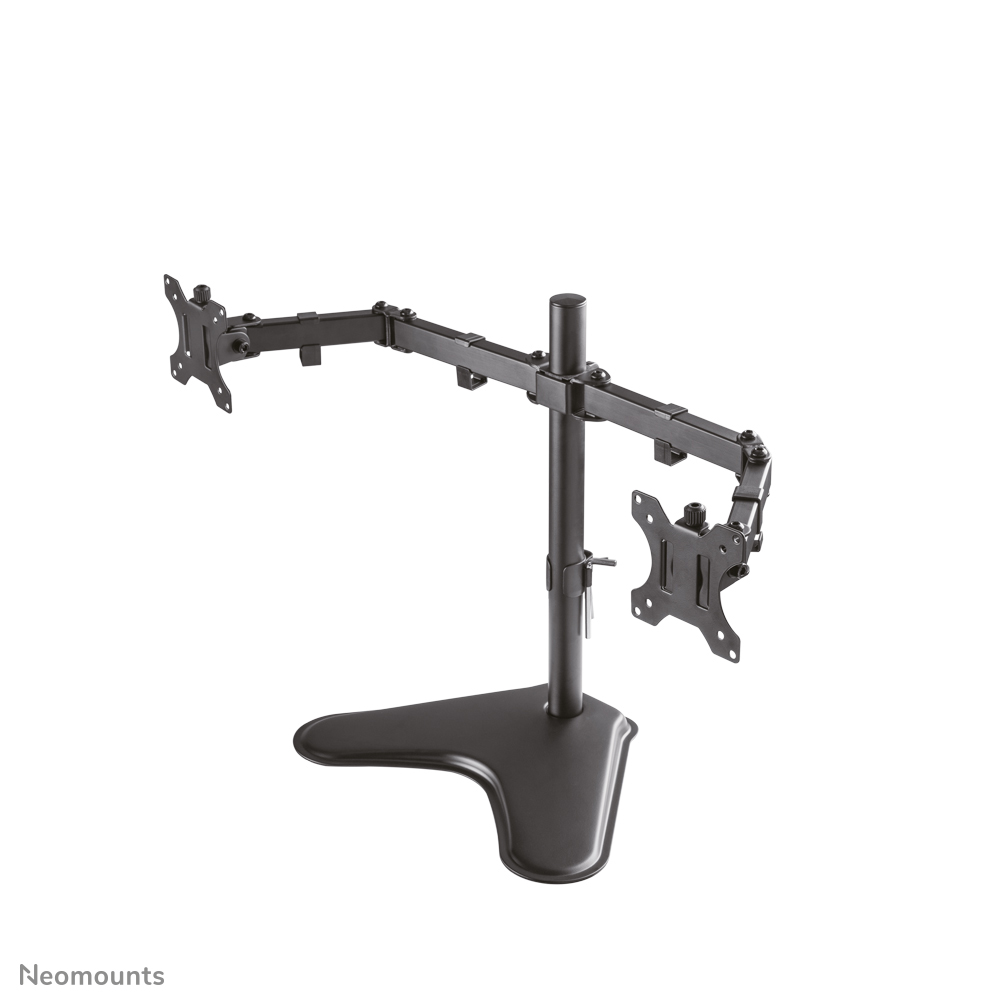Neomounts Full Motion Dual Desk Stand for two 10-32" Monitor Screens, Height Adjustable - Black