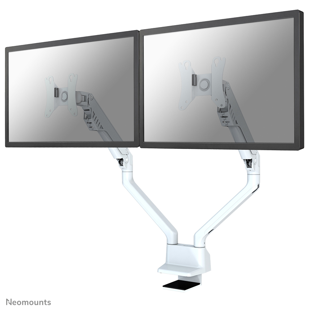Neomounts by Newstar Full Motion Monitor Arm Desk Mount (clamp & grommet) for 10-32" Monitor Screen, Height Adjustable (gas spring) - White