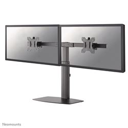 Neomounts Stylish Tilt/Turn/Rotate Desk Stand for two 10-27" Monitor Screens, Height Adjustable - Black								