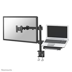 Neomounts Full Motion and Desk Mount (clamp) for 10-27" Monitor Screen AND Laptop, Height Adjustable - Black										