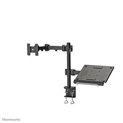 Neomounts Full Motion and Desk Mount (clamp) for 10-27" Monitor Screen AND Laptop, Height Adjustable - Black										