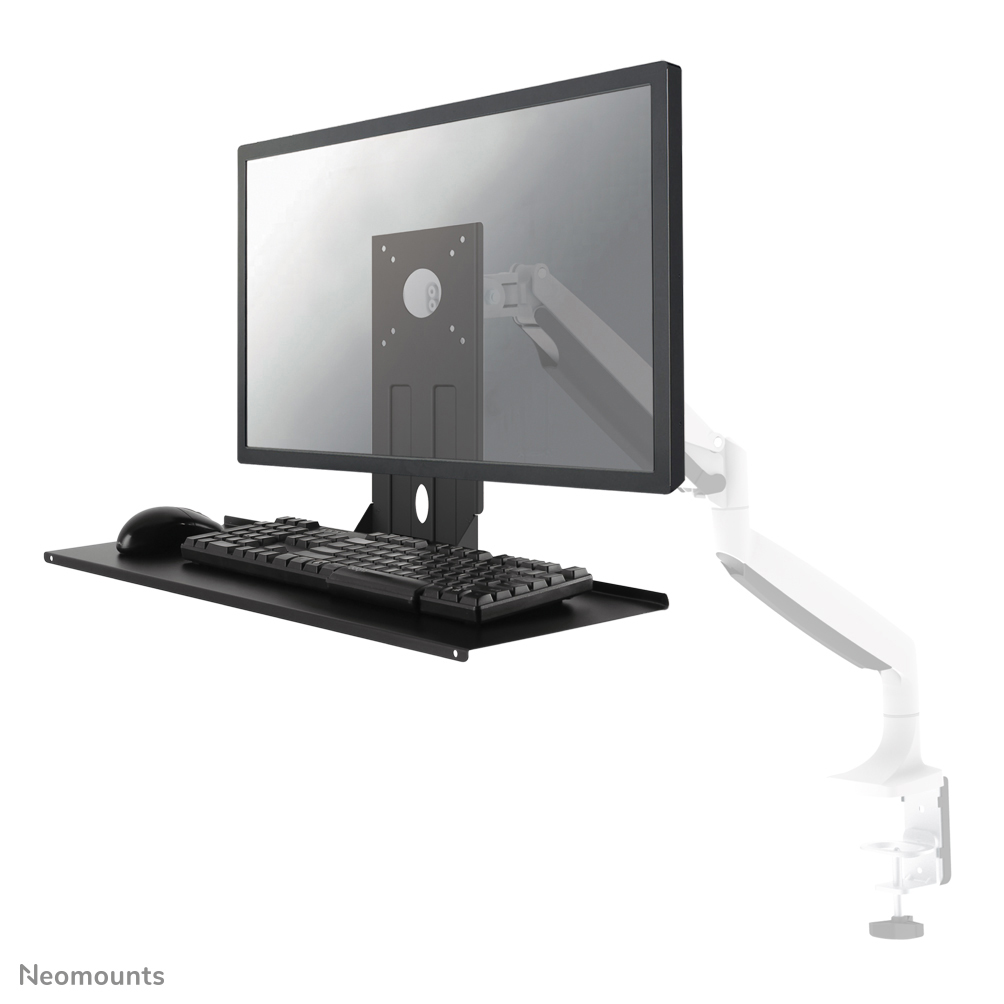 Neomounts KEYB-V200BLACK Keyboard/mouse shelf VESA installation for screens up to 32" - max 2 kg - VESA 75x75-100x100 - w 65 cm - black
