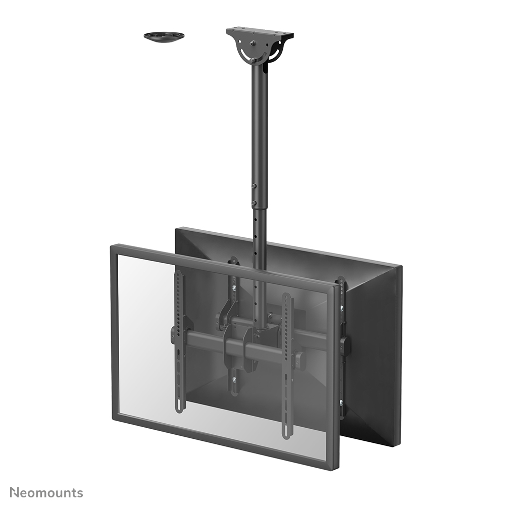 Neomounts TV/Monitor Ceiling Mount for Dual 32"-60" Screens (Back to Back), Height Adjustable - Black