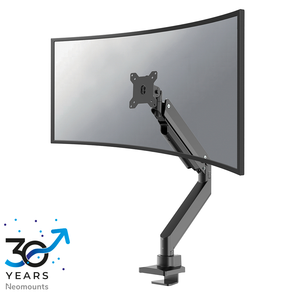 Neomounts NM-D775BLACKPLUS Single monitor arm - 10-49" - 1-18 kg (curved 14 kg) - gas spring - 180°-stop - Topfix - black