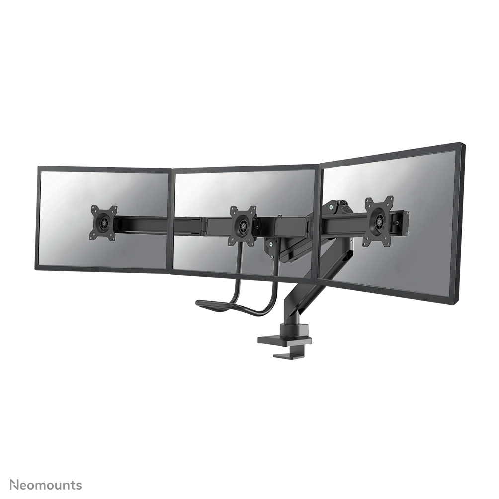 Neomounts NM-D775DX3BLACK Triple crossbar monitor arm - 17-27" - 1-6 kg/screen - gas spring - 180°-stop - Topfix - black