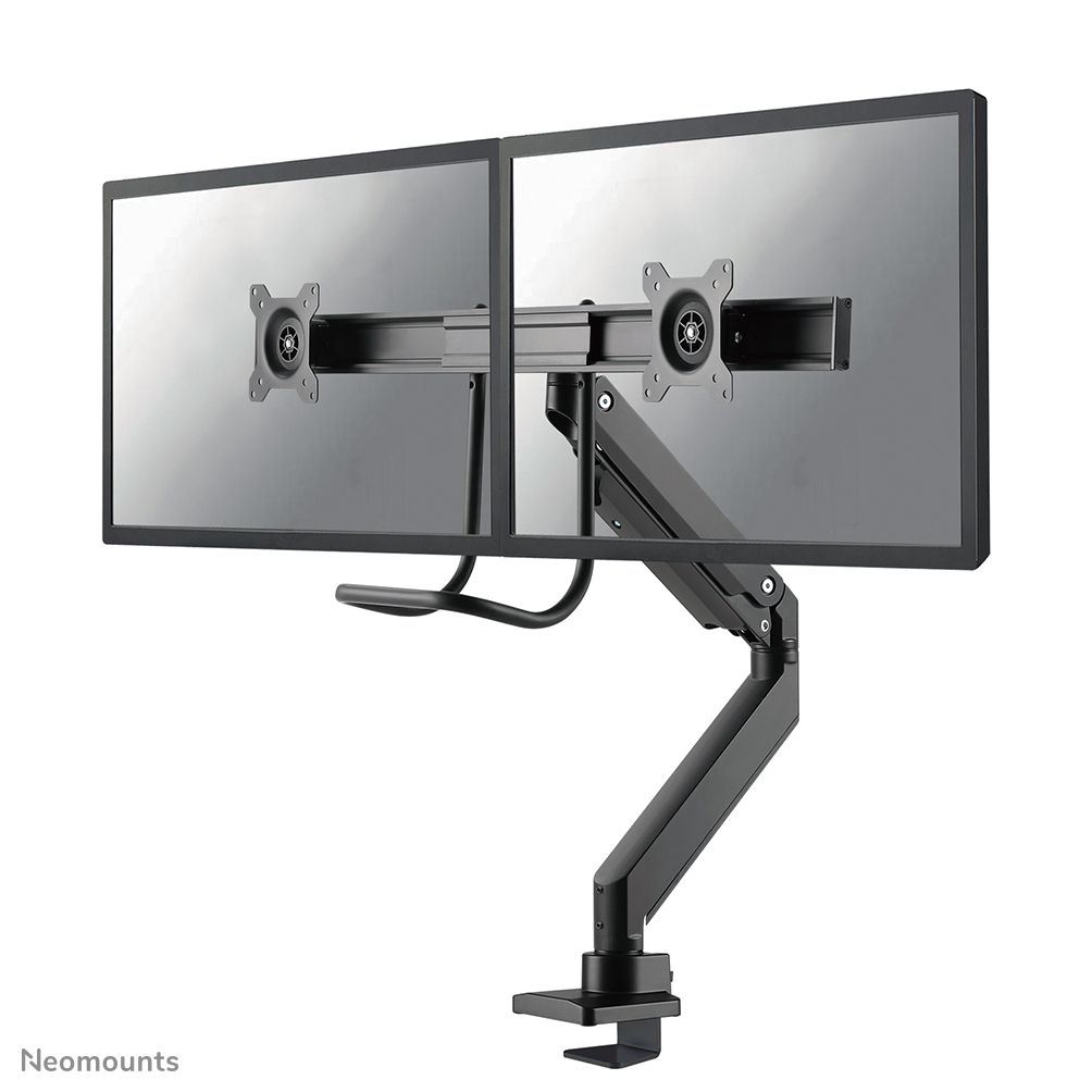 Neomounts NM-D775DXBLACK Dual crossbar monitor arm - 10-32" - 1-8 kg/screen - gas spring - 180°-stop - Topfix - black