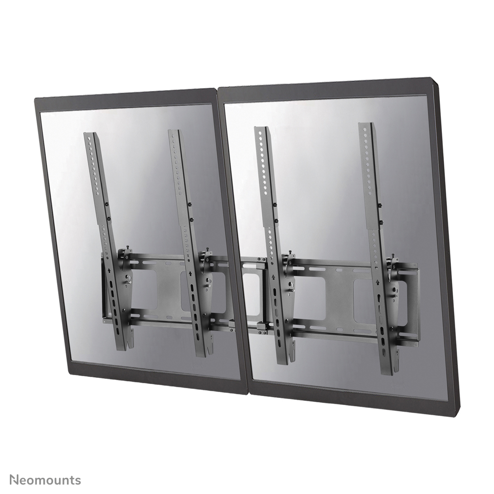 Neomounts NS-WMB200PBLACK Menuboard wall mount 2 screens - 40-52" - max 50 kg/screen - VESA 200x200-400x600 - d 7,8 cm - tiltable - portrait - black