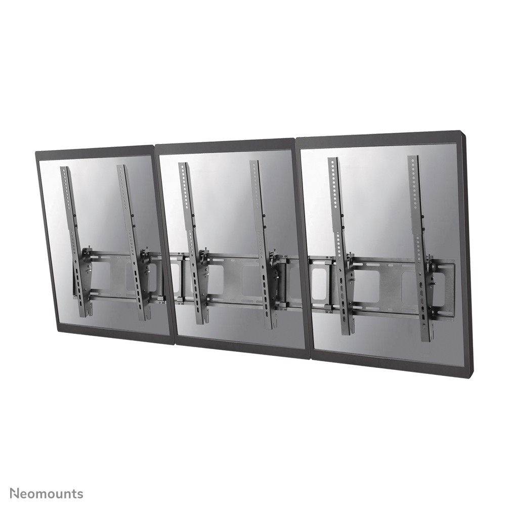 Neomounts NS-WMB300PBLACK Menuboard wall mount 3 screens - 40-52" - max 50 kg/screen - VESA 200x200-400x600 - d 7,8 cm - tiltable - portrait - black
