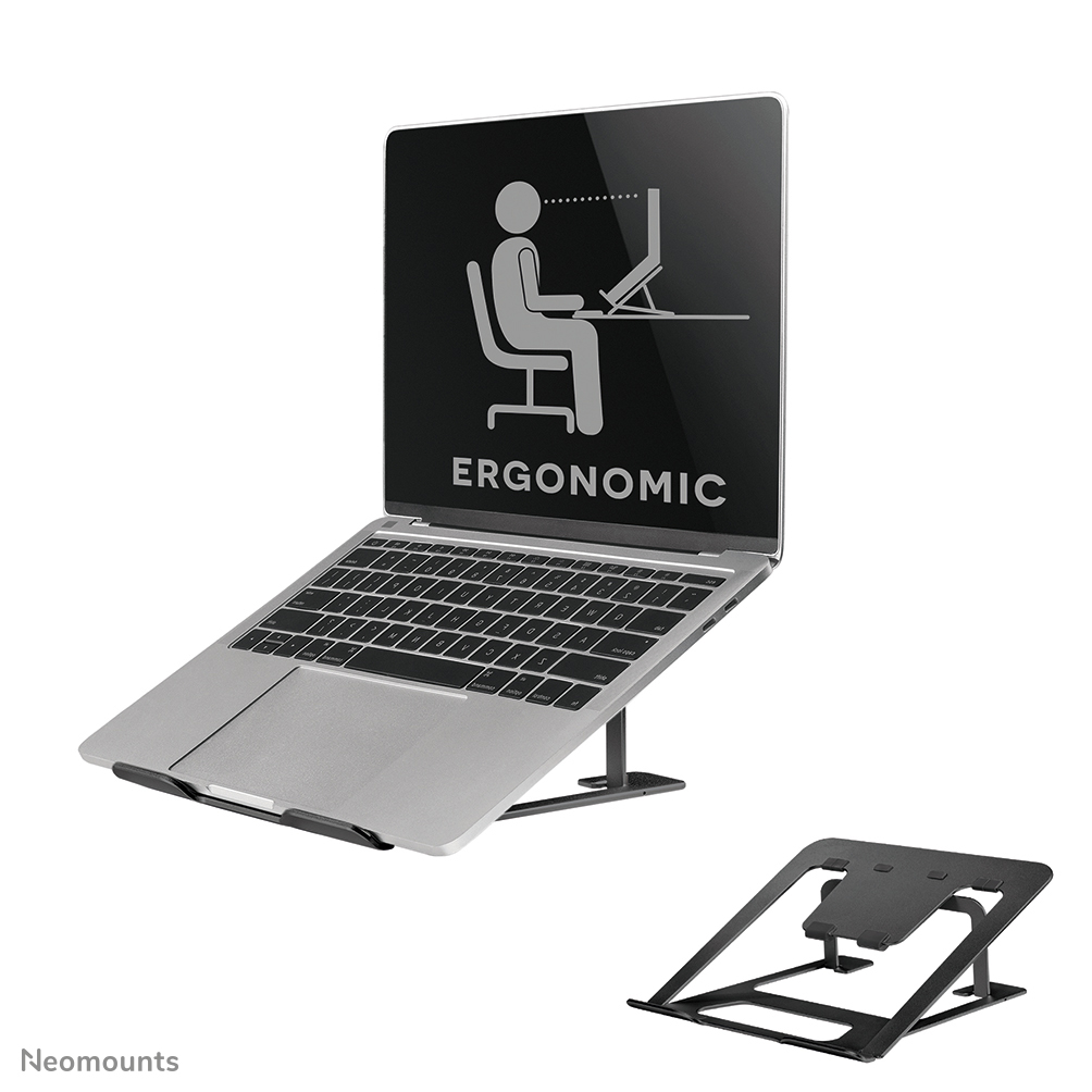 Neomounts by Newstar NSLS085BLACK foldable laptop stand for 10-17" laptops, tilt adjustable - Black
