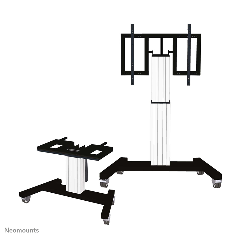 Neomounts PLASMA-M2500TSILVER TV trolley - 42-100" - max 150 kg - motorised h 91-141 cm - VESA 400x200-800x600 - table tilt function - silver