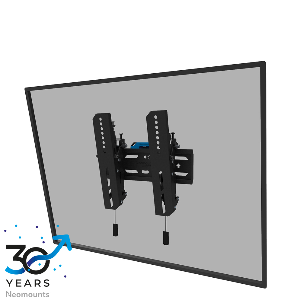 Neomounts LEVEL-850 WL35S-850BL12 Tiltable TV mount wall - 24-65" - max 40 kg - VESA 75x75-200x200 - d 3,5 cm - level adjustment - lockable (incl. security screw, excl. lock) - Rapid Install-model incl. fixing template - black