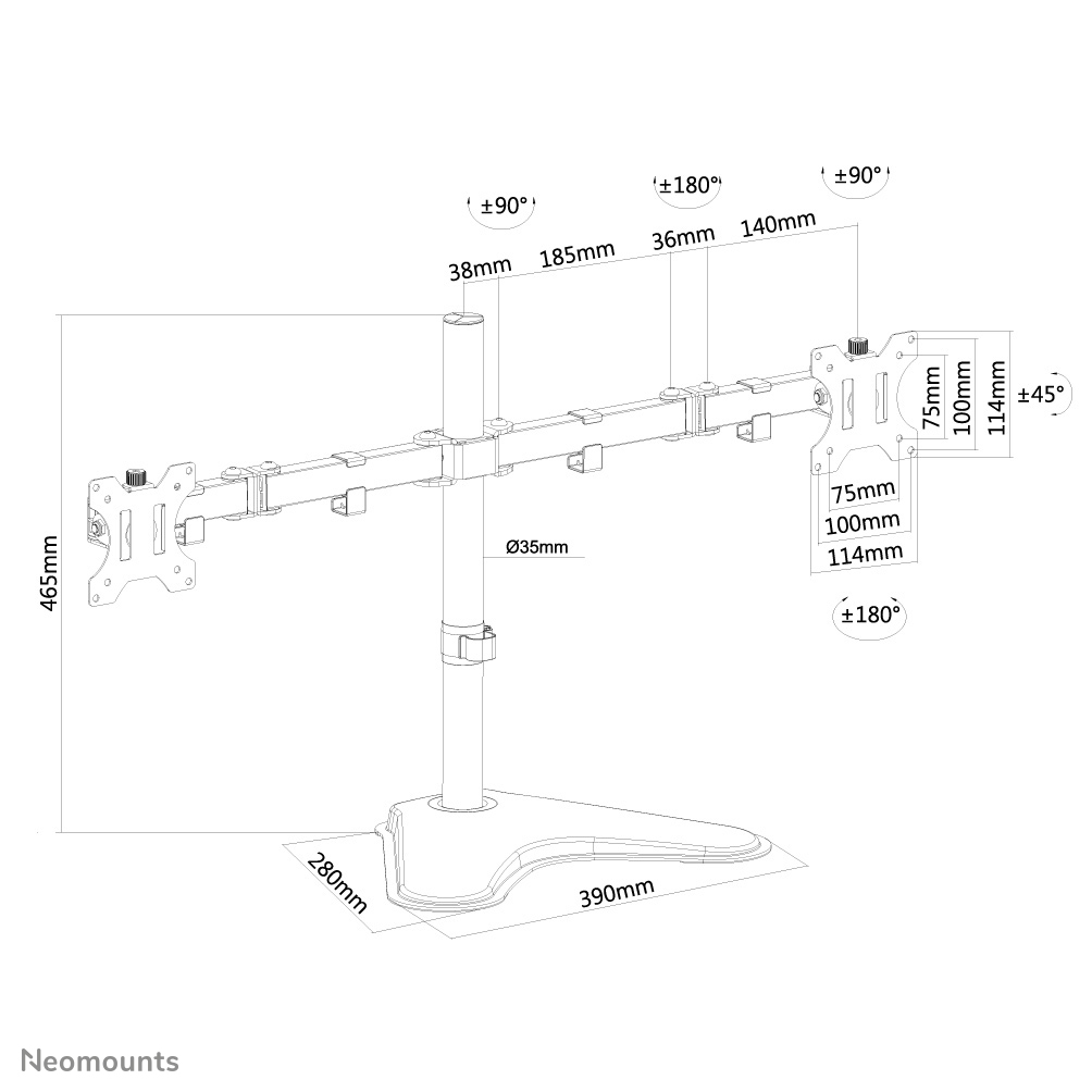 Neomounts monitor desk mount FPMA-D550DD