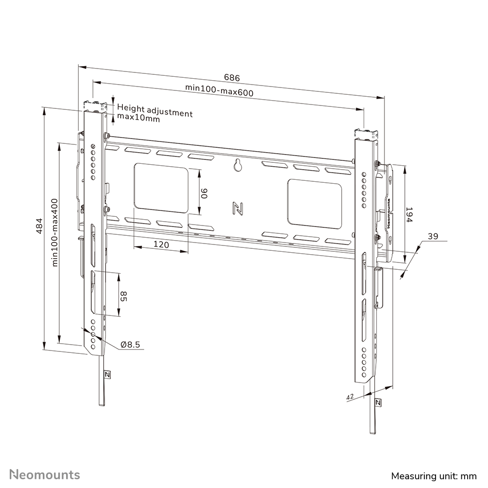 WL30-750BL16 Neomounts heavy duty tv wall mount